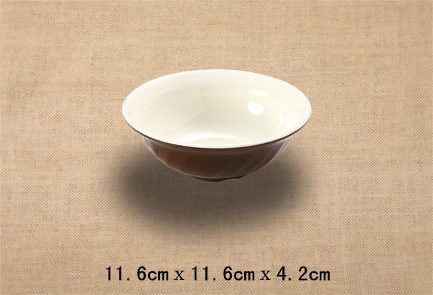4.6寸斜纹碗（双色咖啡和米黄）