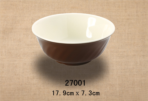7寸斜纹碗（双色咖啡和米黄）