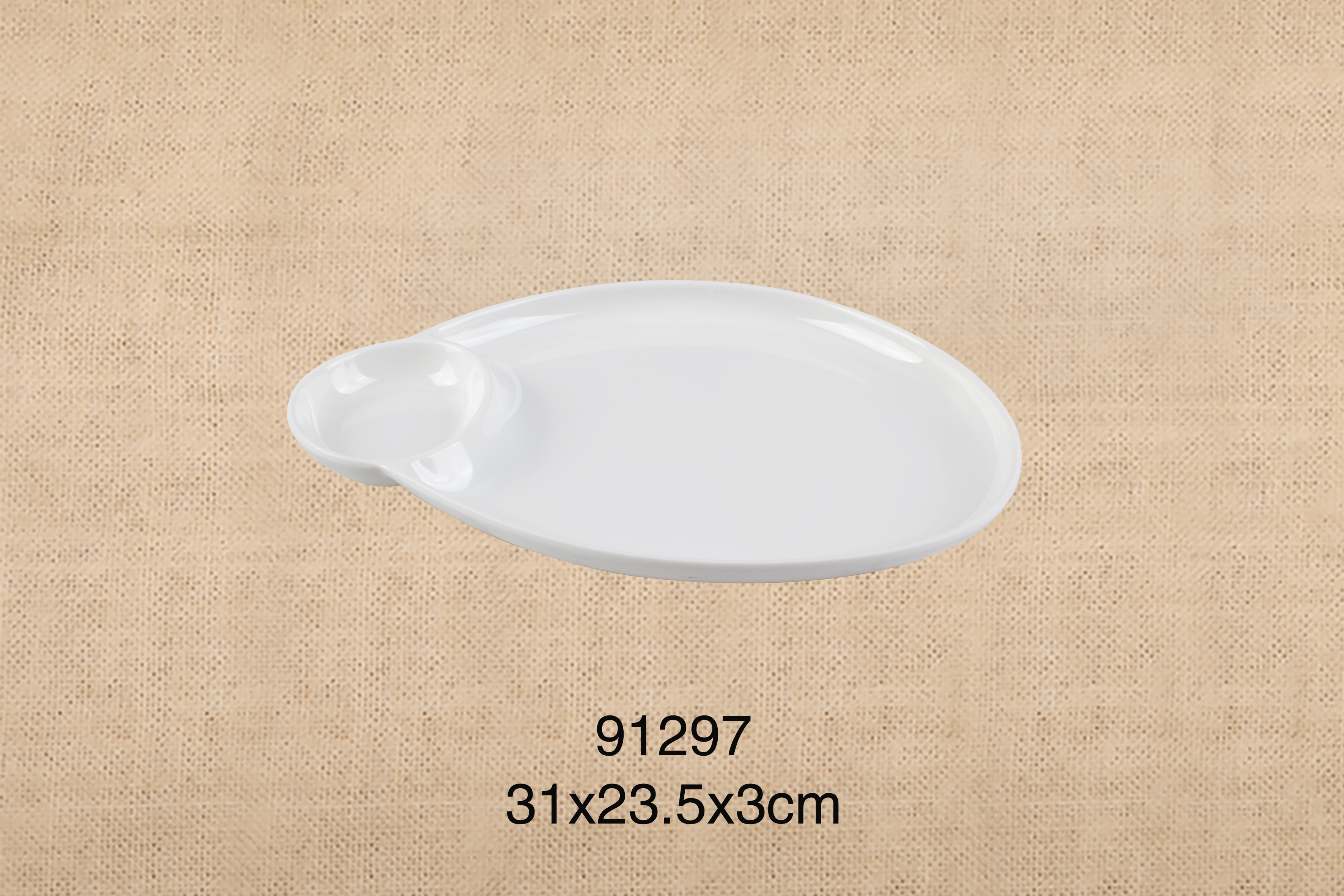 91297    12.2寸异形两格盘