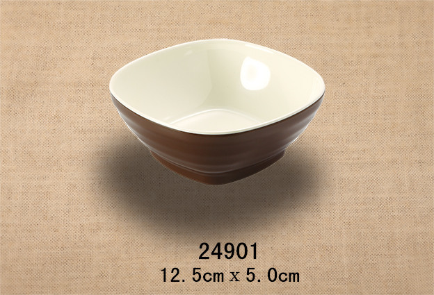 4.9寸平面四方碗（双色咖啡和米黄）