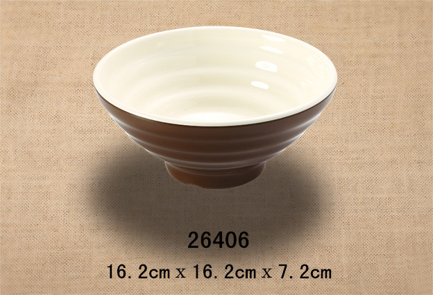 6.4寸内外螺纹碗（双色咖啡和米黄）