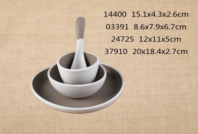 勺子/3.3寸异型滴水碗/4.7寸异型滴水碗/7.9寸异型滴水碟(双色包边灰白）