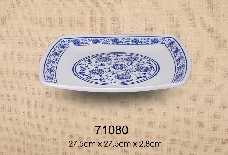 10.8寸四方盘（白色青花）