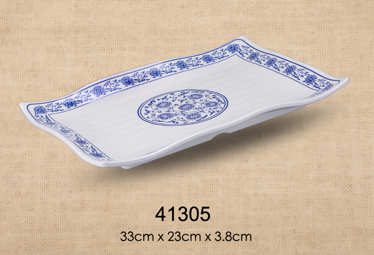 13寸异型料理盘（白色青花）
