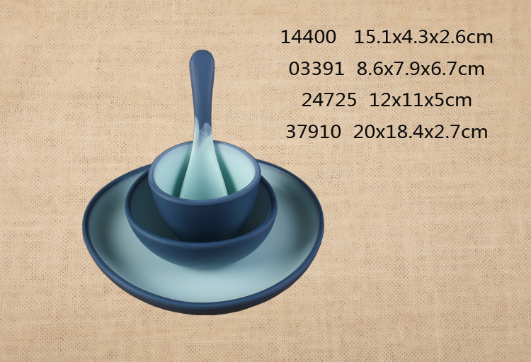 勺子/3.3寸异型滴水碗/4.7寸异型滴水碗/7.9寸异型滴水碟(双色包边蓝）