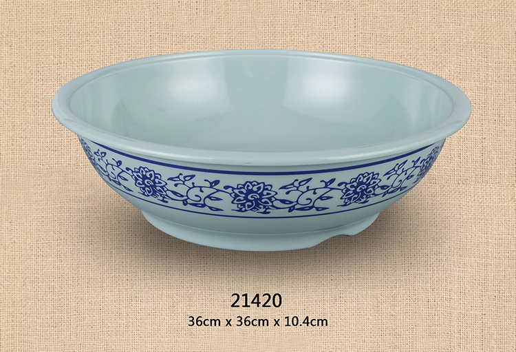 14.2寸大汤碗( 灰绿青花瓷）