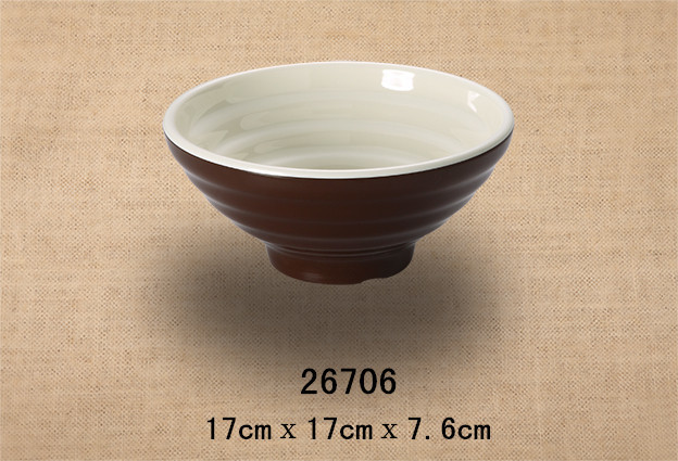 6.7寸内外螺纹碗（双色咖啡和米黄）