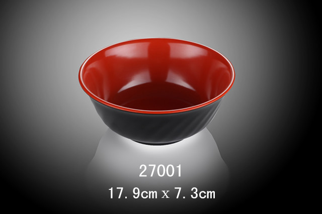 7寸斜纹碗（双色红和黑）