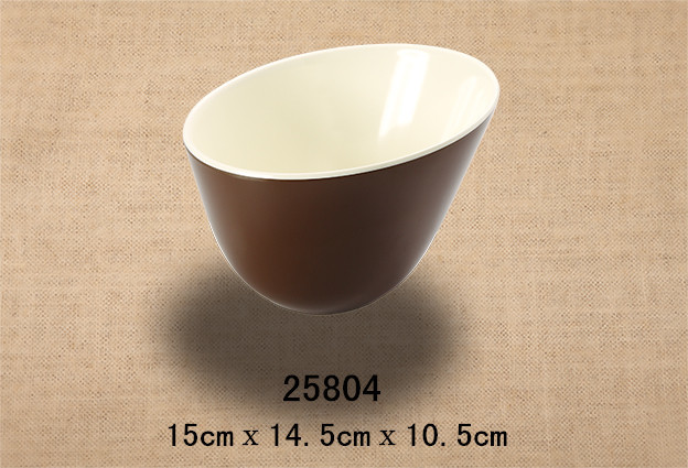 5.8寸斜边异型青菜碗(轻)（双色咖啡和米黄）