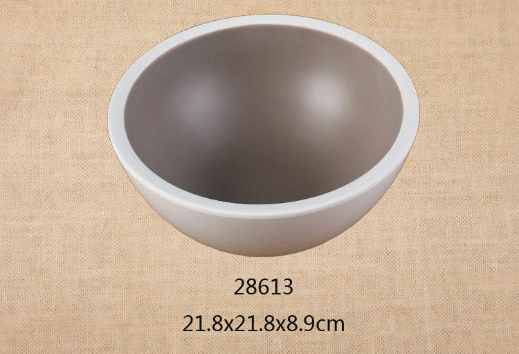 8.6寸圆碗（磨砂双色包边灰白）