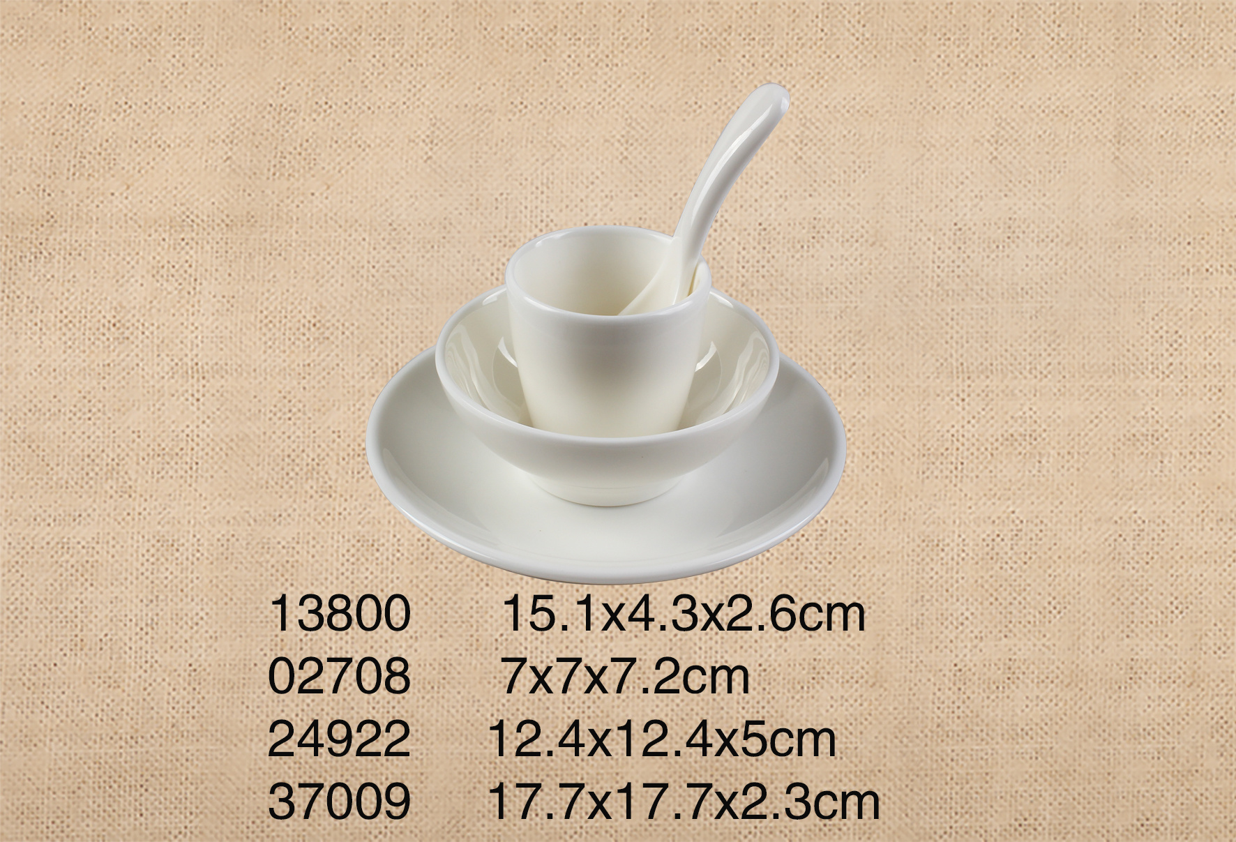 汤勺+2.7寸杯子+4.9寸圆碗+7寸圆盘（厚）