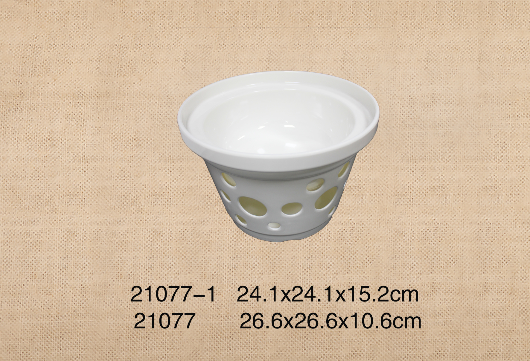 21077-1+21077  10.5寸圆碗+9.5寸圆形炉座