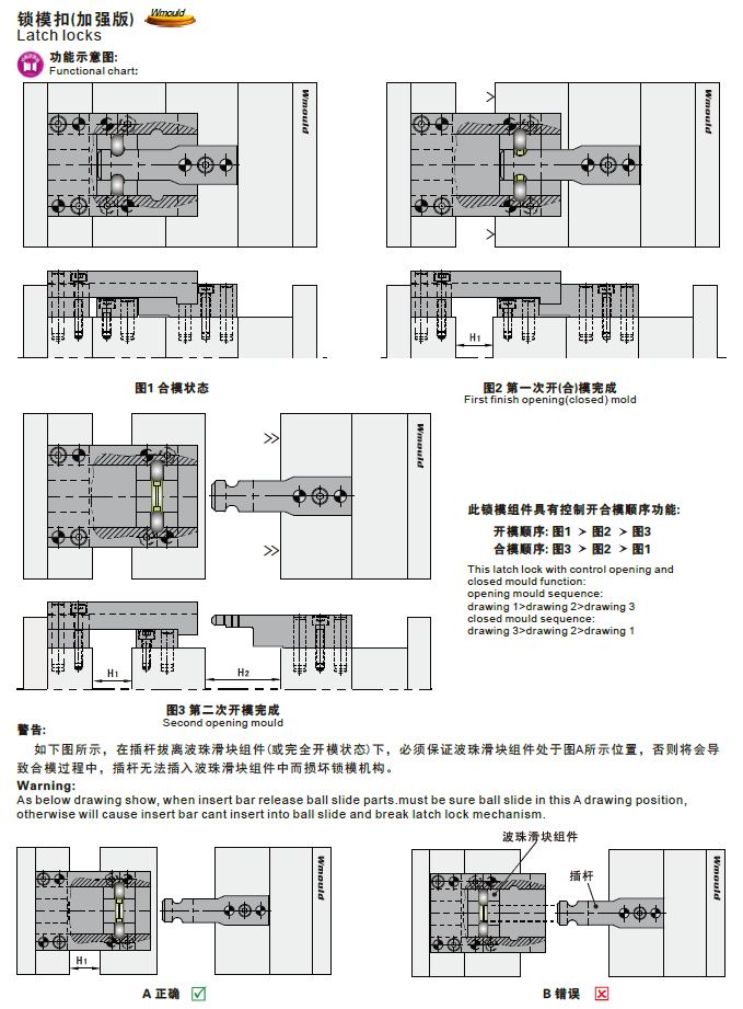 【开模师】模具配件锁模扣MLL模具开闭器扣机