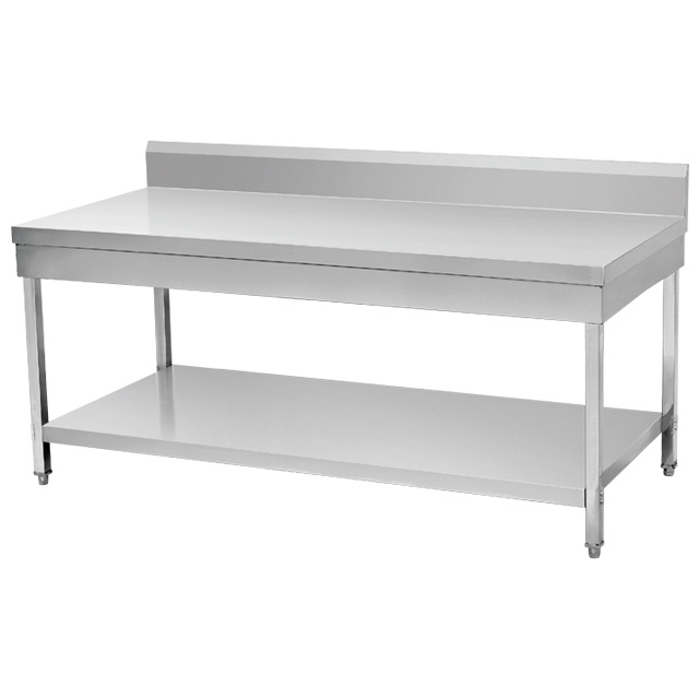 Worktable With Under Shelf & Backsplash (Square Leg) BN-W14