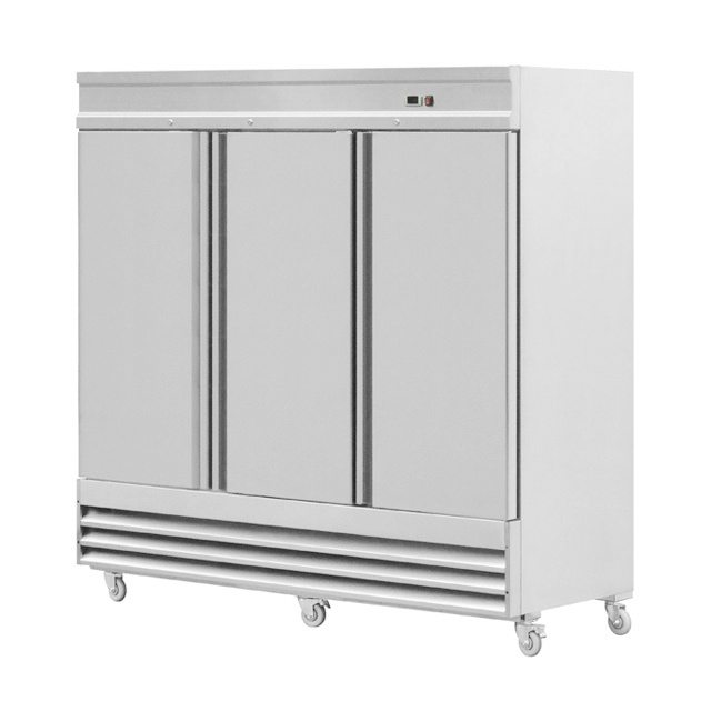 Commercial Stainless Steel Big Volume Meat Seafood Freezing Fridge 3 Door Upright American Style Freezer BN-UC72F3