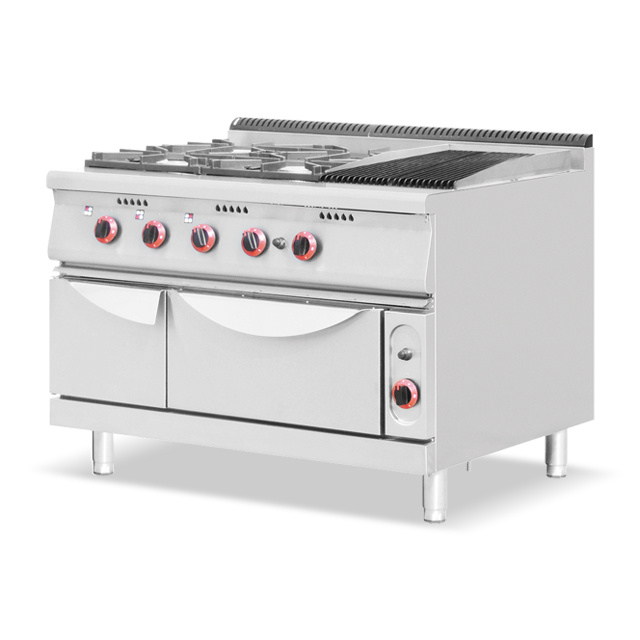 4 Burners Gas Range With Lava Rock Grill & Oven BN-G812