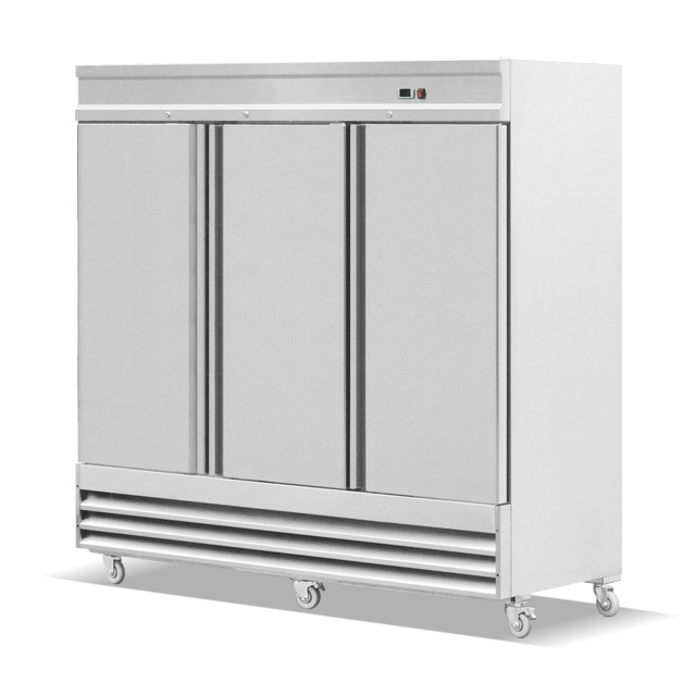 Commercial Stainless Steel Big Volume Meat Seafood Freezing Fridge 3 Door Upright American Style Freezer BN-UC72F3