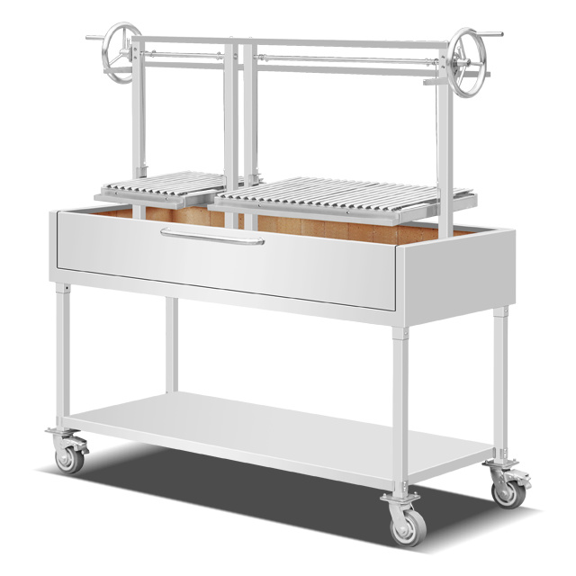 Stainless Steel Rotating Charcoal BBQ Grill EB-W92