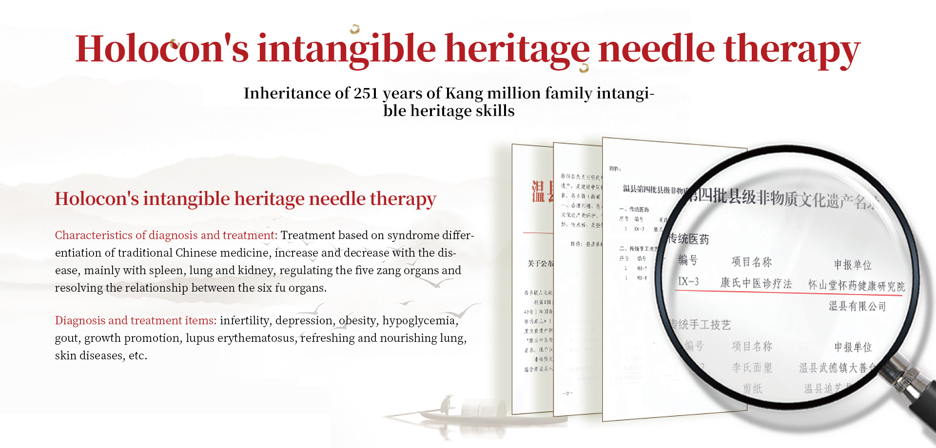 Holocon's intangible heritage diagnosis and treatment