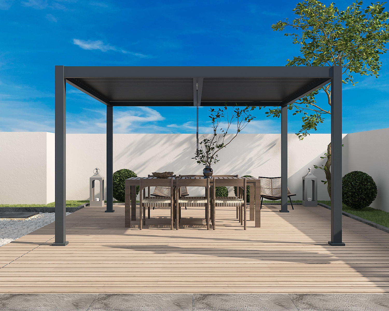Luxury Outdoor Villa Garden 3x3m 3x4m Sunshade Aluminum Bioclimatic Louvered Roof Pergola