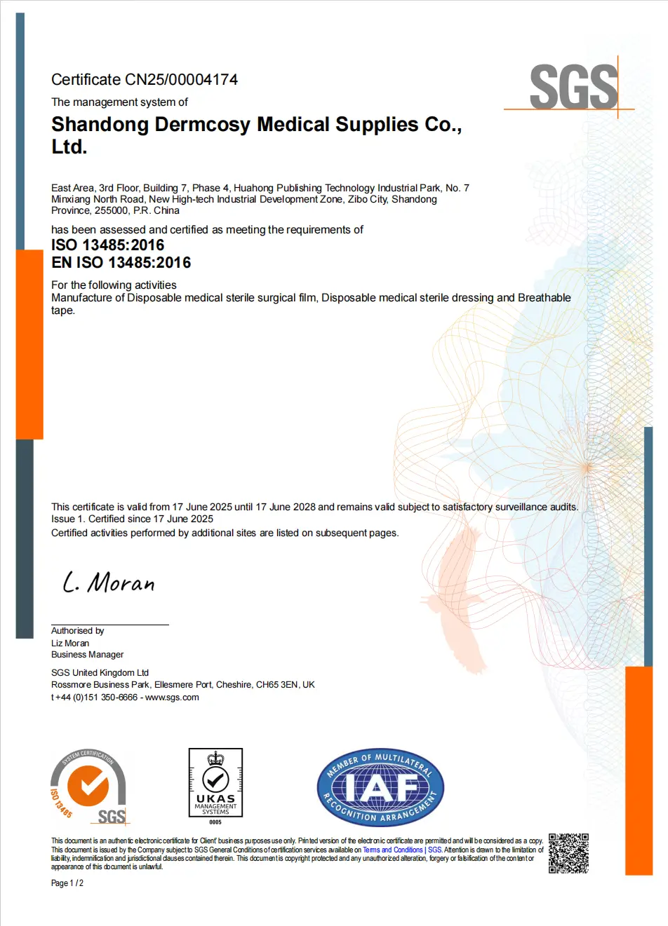 SGS ISO13485