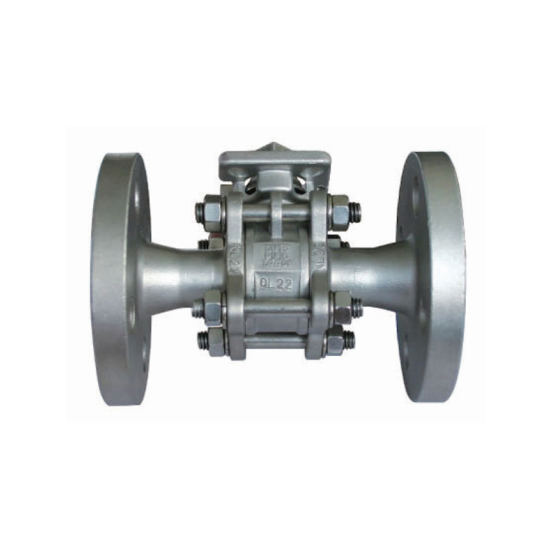 Three piece high platform flange ball valve