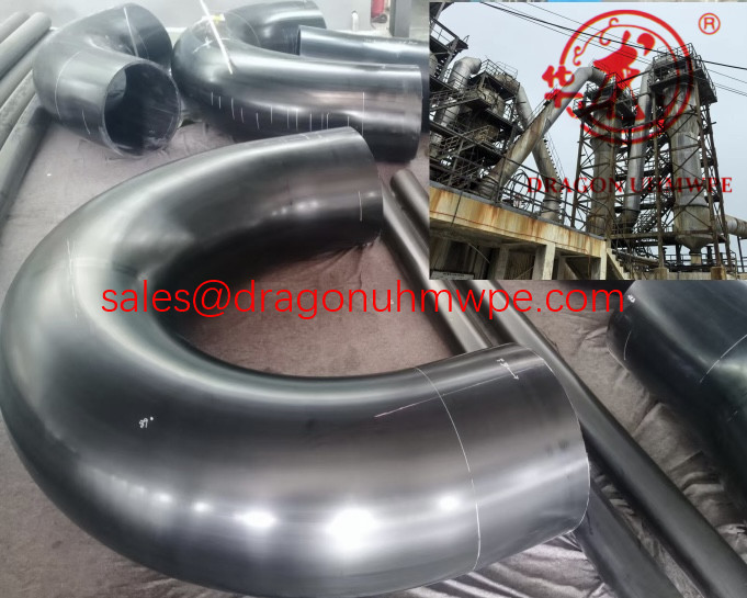 Specially made uhmwpe pipe fittings for anti-scaling application at desulfurization tower.