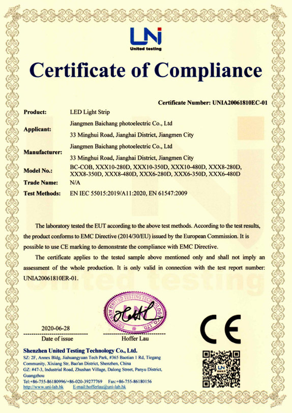 Certificado de conformidad