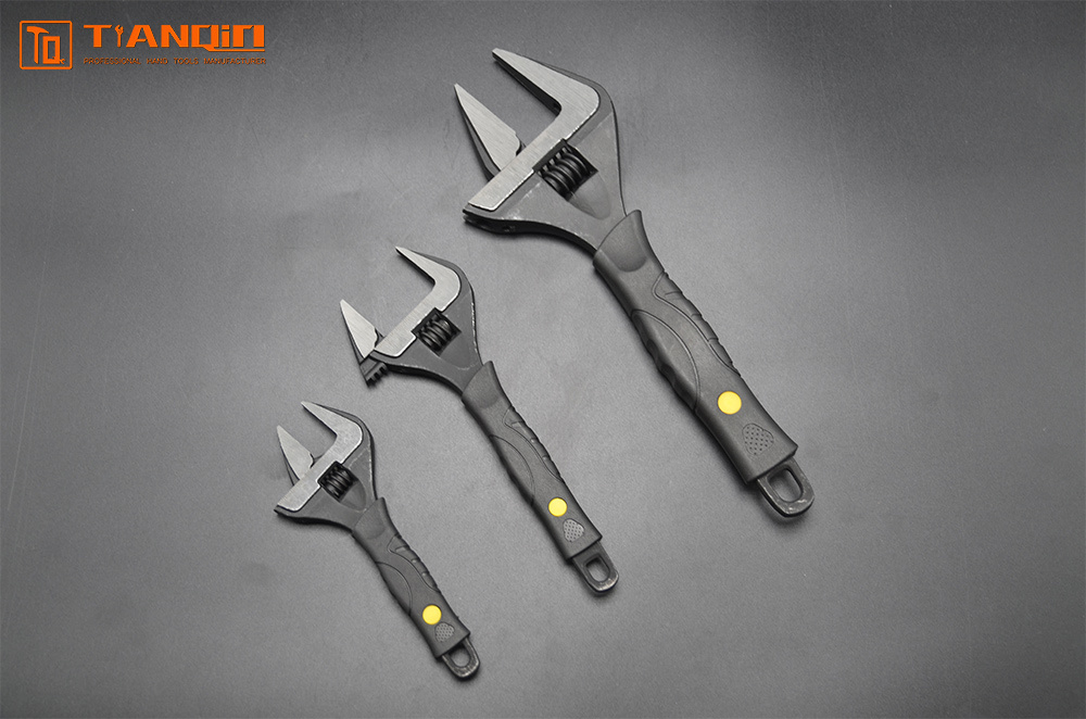 Large open end adjustable wrench