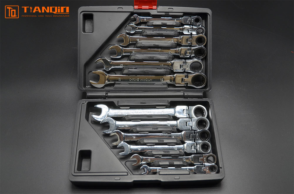 12 pcs Adjustable head ratchet wrench