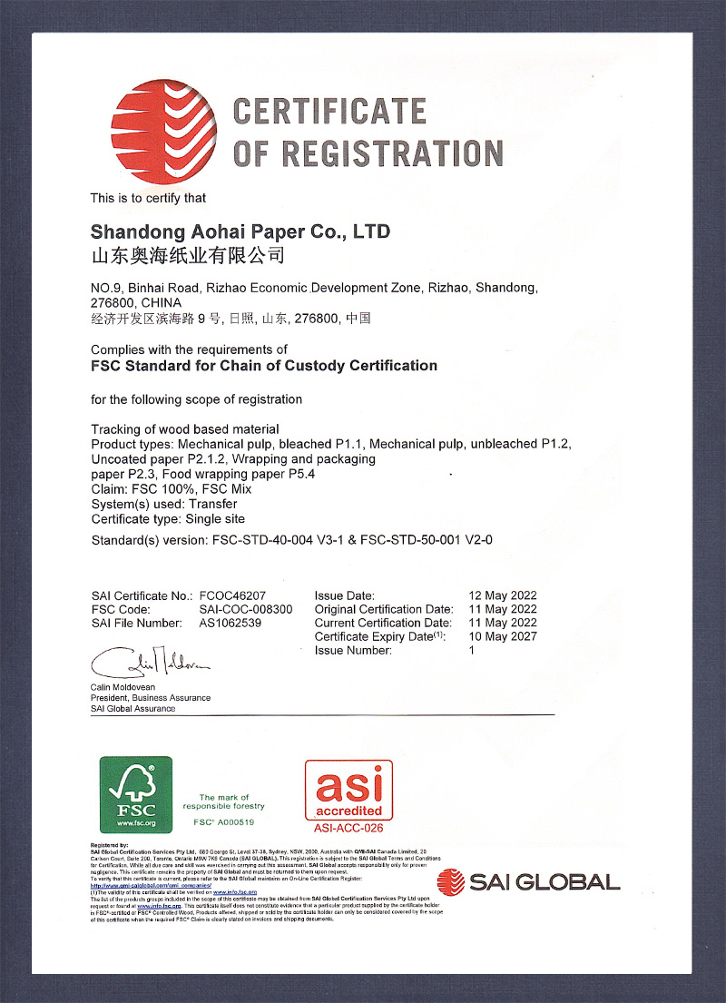 CERTIFICATEOF REGISTRATION