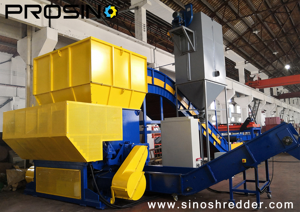 Swing-arm type Single Shaft Shredding Machine System_PRSOSINO