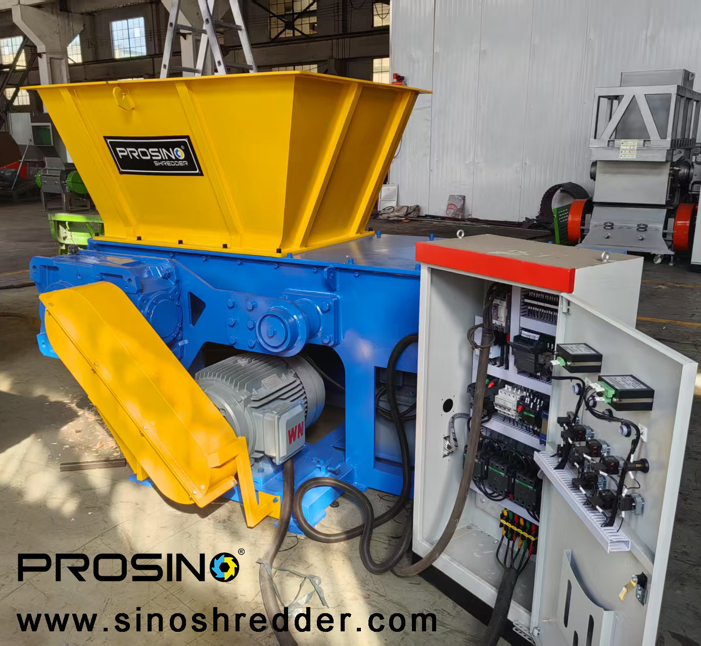 Industrial Wood Shredding Made Easy with PROSINO Single Shaft Shredder