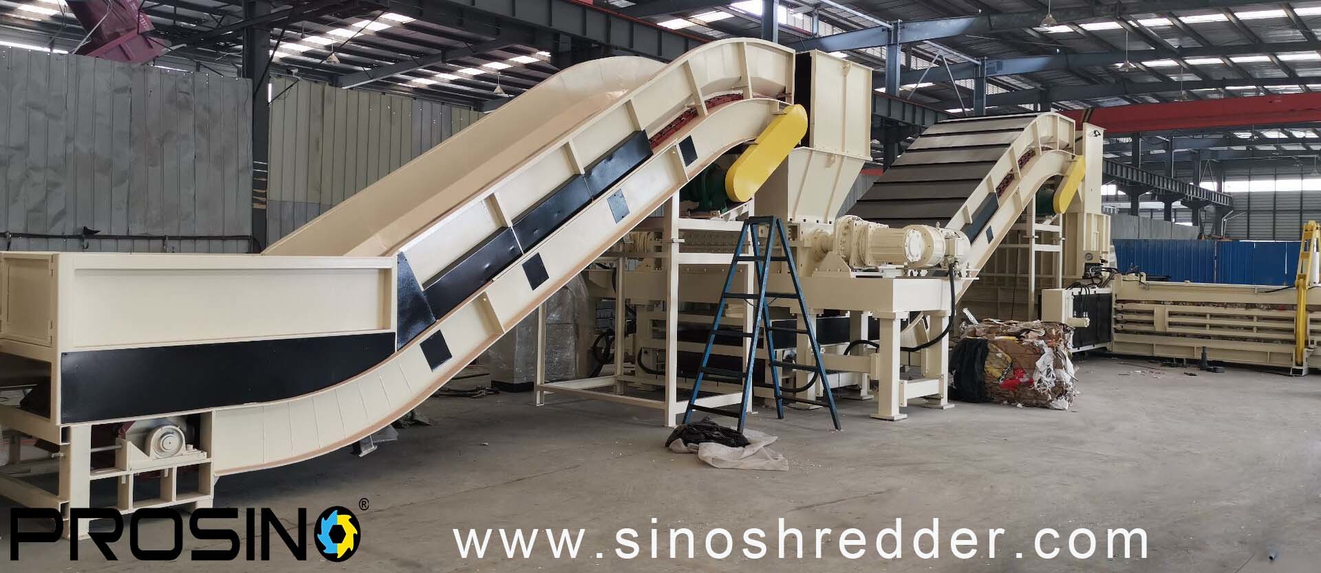 Fiberglass shredding and baling system