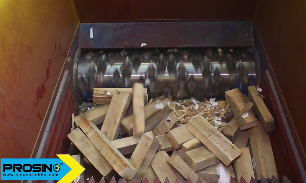 Wood Block Shredder, Wood Blocks Shredding Machine, Wood Blocks Single Shaft Shredder