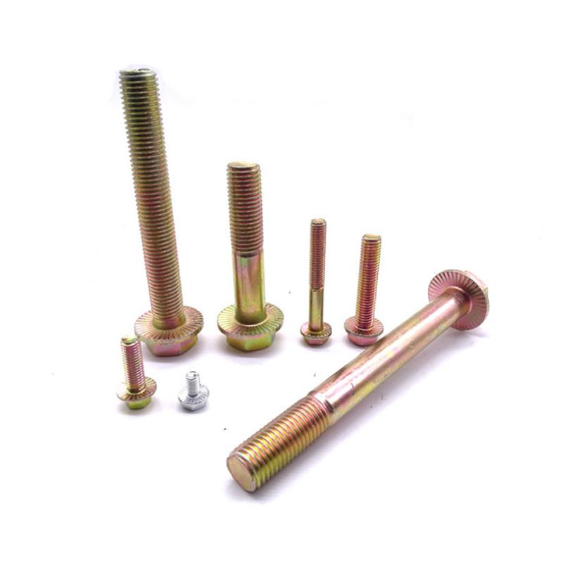 Hexagon Flange Bolts DIN 6921 zinc 4.8 8.8 10.9 12.9 Grade M5-M48 OEM ODM