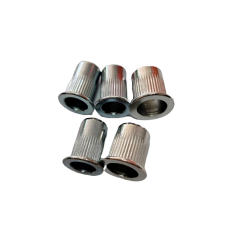 YJT8020 Rivet Nuts, Zinc Plated Carbon Steel Flat Head Insert Nuts, Cylindrical Head Blind Rivet Nuts