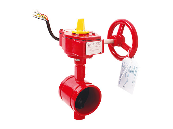 300PSI Grooved Butterfly Valve with Signal Gearbox Tamper Switch 
