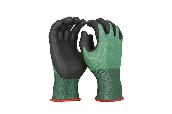 GFC029 18-gauge HPPE + spandex palm-coated micro foam cut resistant wear-resisting gloves