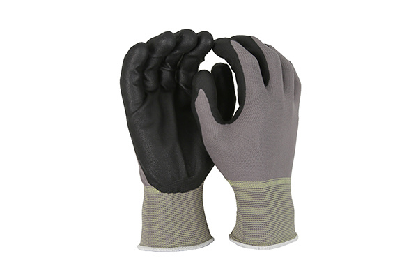 GFW014 15-gauge grey nylon palm-coated micro foam ultra-thin comfortable gloves