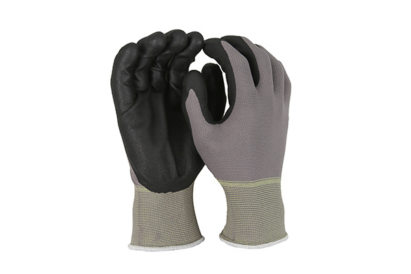 GFW014 15-gauge grey nylon palm-coated micro foam ultra-thin comfortable gloves