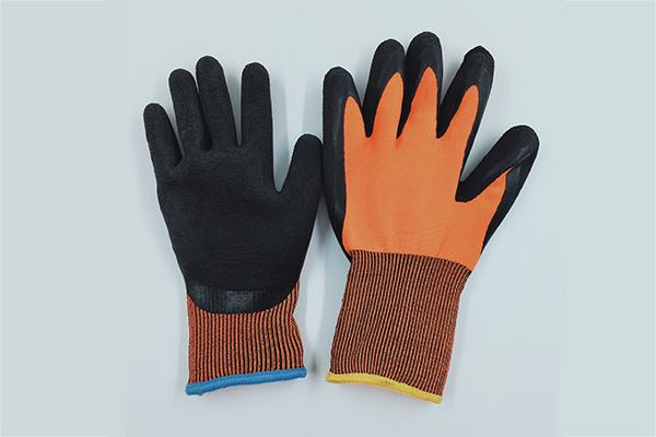 double layer terry glove(outside 15G polyester inside 10G acrylic)+ wrinkle latex