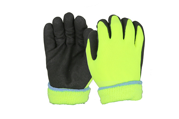 GFT005 10-gauge double-layer terry palm-nitrile-coated warm gloves