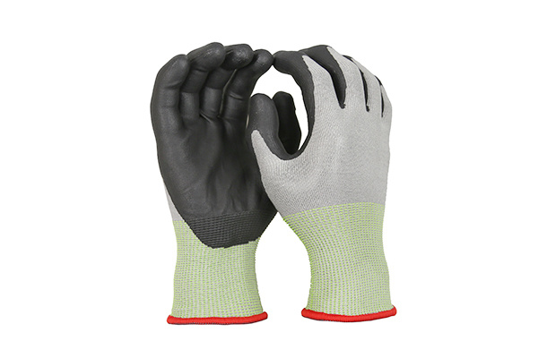 GFC031 18-gauge diamond wire + steel wire palm-coated ultra-fine foaming Grade-4 anti-cutting gloves