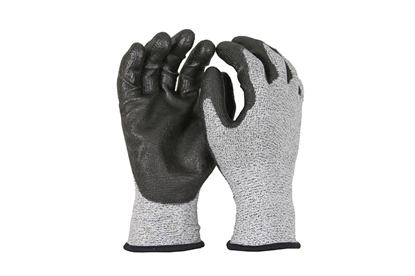 GFC025 15-gauge HPPE + palm-coated PU cut resistant wear-resisting gloves