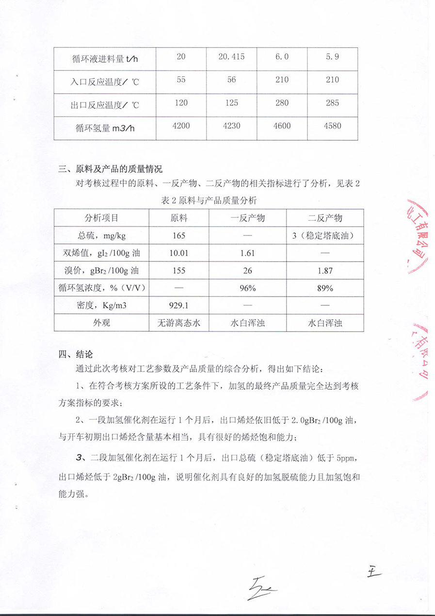 宁波广昌大碳九加氢考核报告