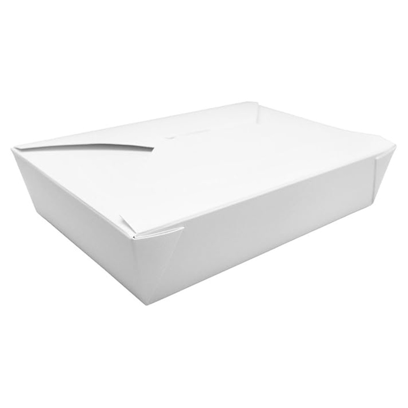 White cardboard lunch boxes 196x140x48mm