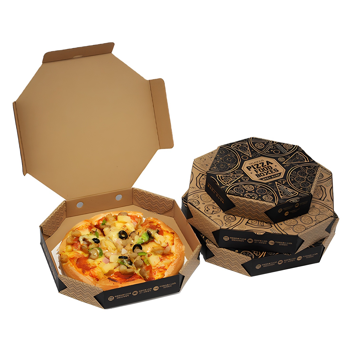 Customize octagonal pizza boxes