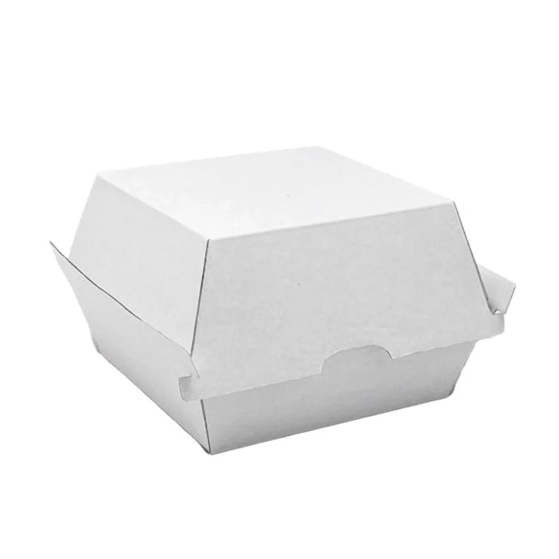 F-Flute hamburger boxes white 105x102x80mm