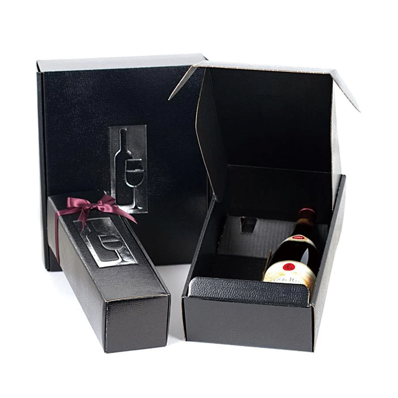 Black presentation wine boxes